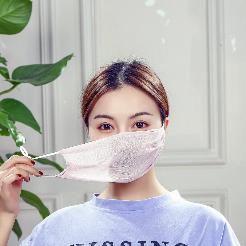 春夏韩版冰丝口罩清爽双层雪纺透气防晒防尘口罩