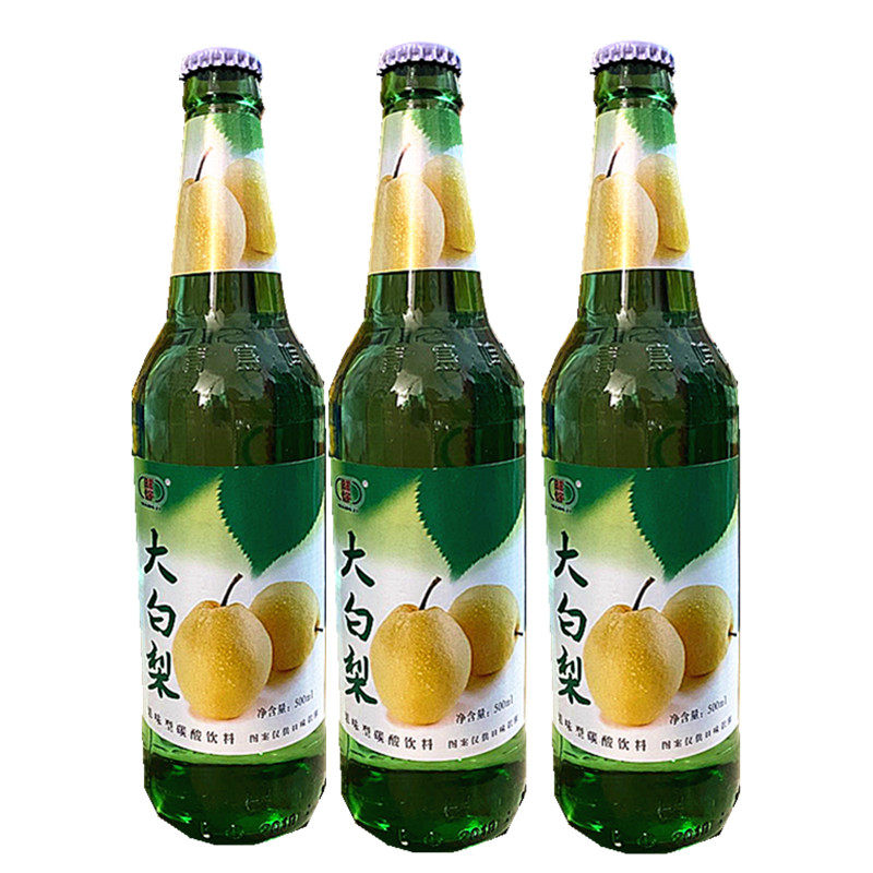 大白白梨汽水东北旺仔老式怀旧玻璃瓶果味饮料碳酸饮料