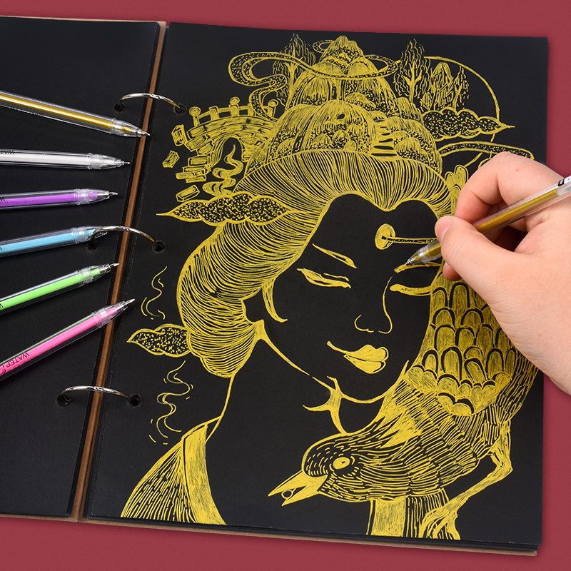 高光笔绘画卡手专用diy相册画画美术金属白色记号笔