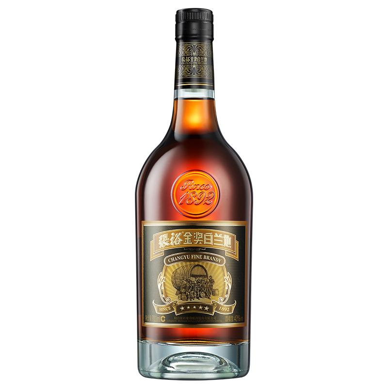 张裕五星金奖白兰地700ml单支白兰地