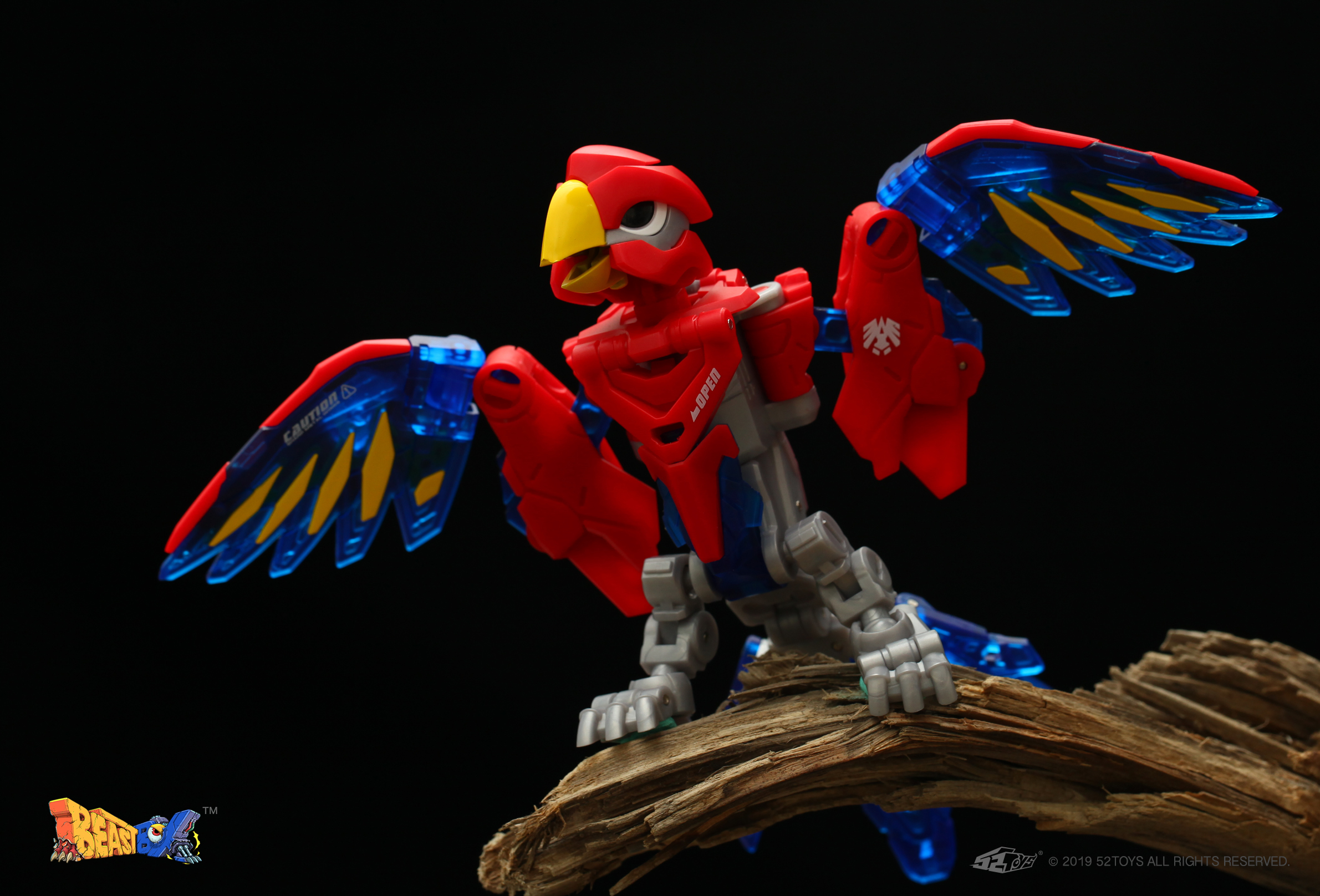 52toys猛兽系列回音音爆鹦鹉可动变型玩具摆件变形金刚模型专区