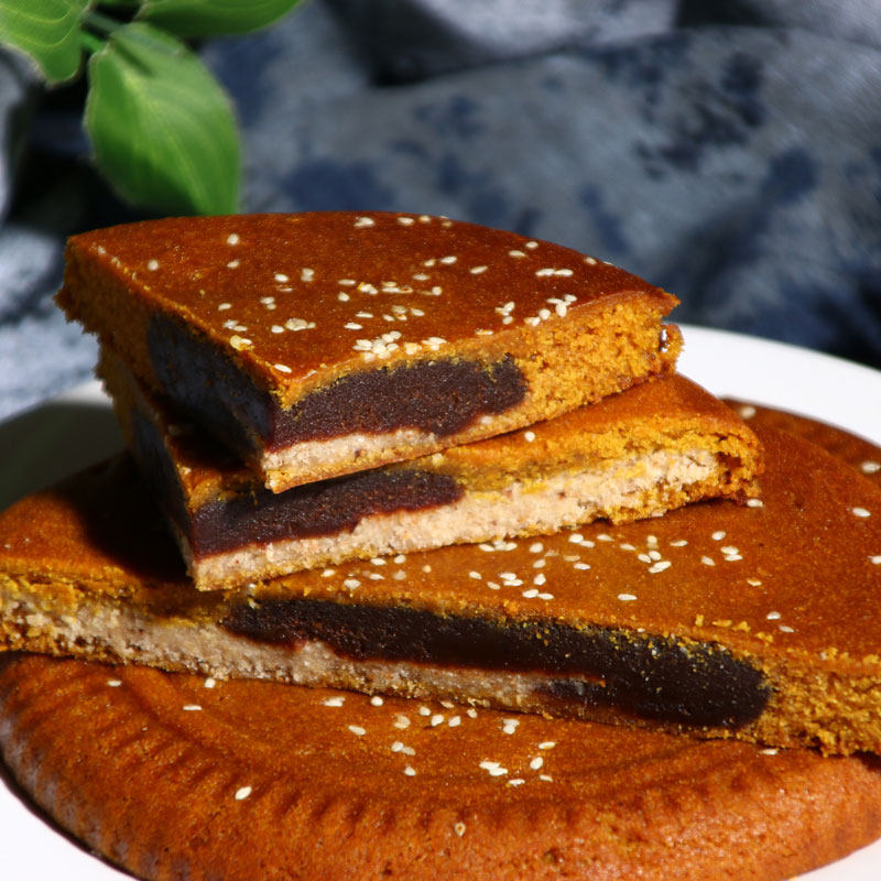 团圆大月饼中秋老式豆沙桔皮红塔玉溪大荞饼600克*3袋装云南荞麦