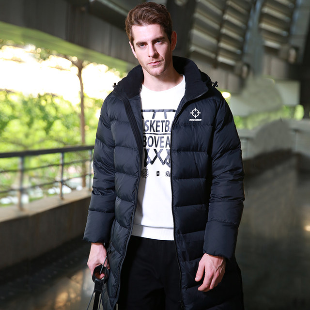Standard down jacket male new long section thin winter thickened long-sleeved jacket hooded knee tide male Standard down jacket male new long section thin winter thickened long-sleeved jacket hooded knee tide male