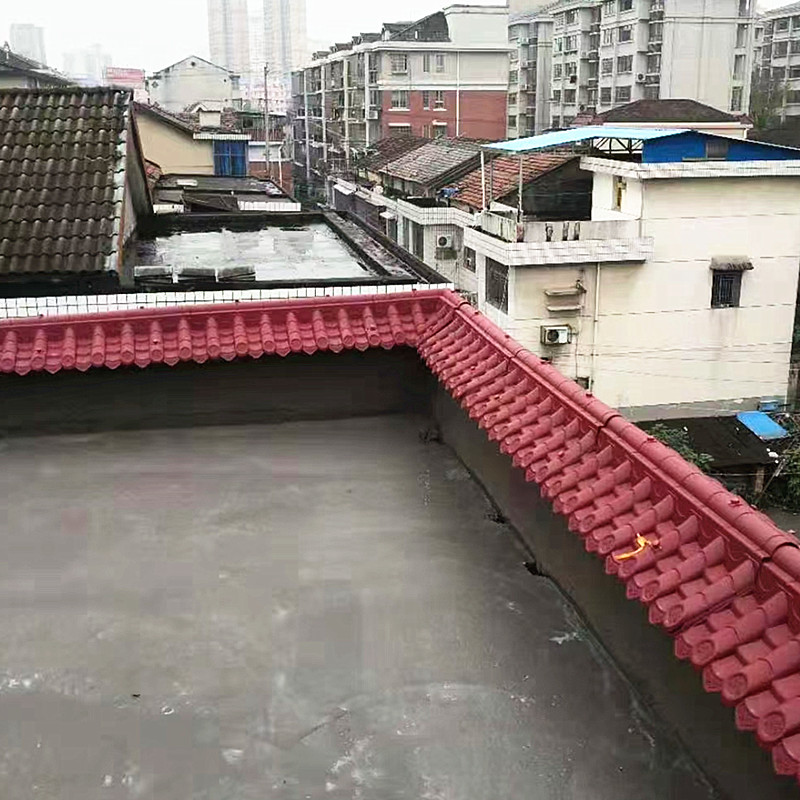 仿古一体双面围墙墙头压顶树脂塑料外院院墙石棉瓦