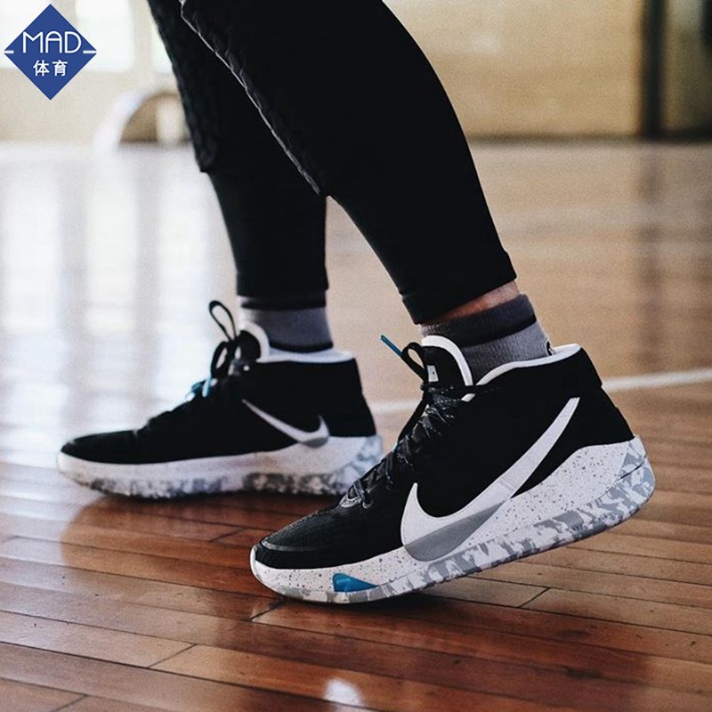 nike耐克杜兰特13代kd13黑白白金男子男子气气垫篮球鞋