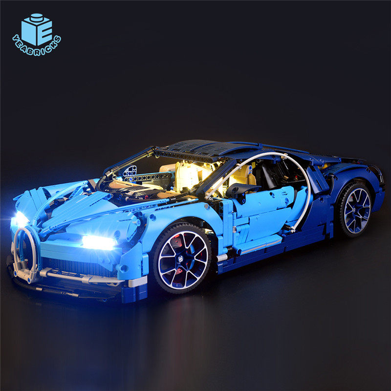 yeabricks适用乐高4209保时捷911rsr赛车布加迪led灯饰塑料积木