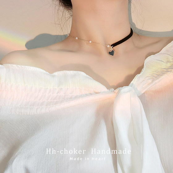 Heart Red Love Neck Chain Pearl Clavicle Chain Female Short Neck Jewelry Choker Necklace Neck Band Female Original Heart Red Love Neck Chain Pearl Clavicle Chain Female Short Neck Jewelry Choker Necklace Neck Band Female Original