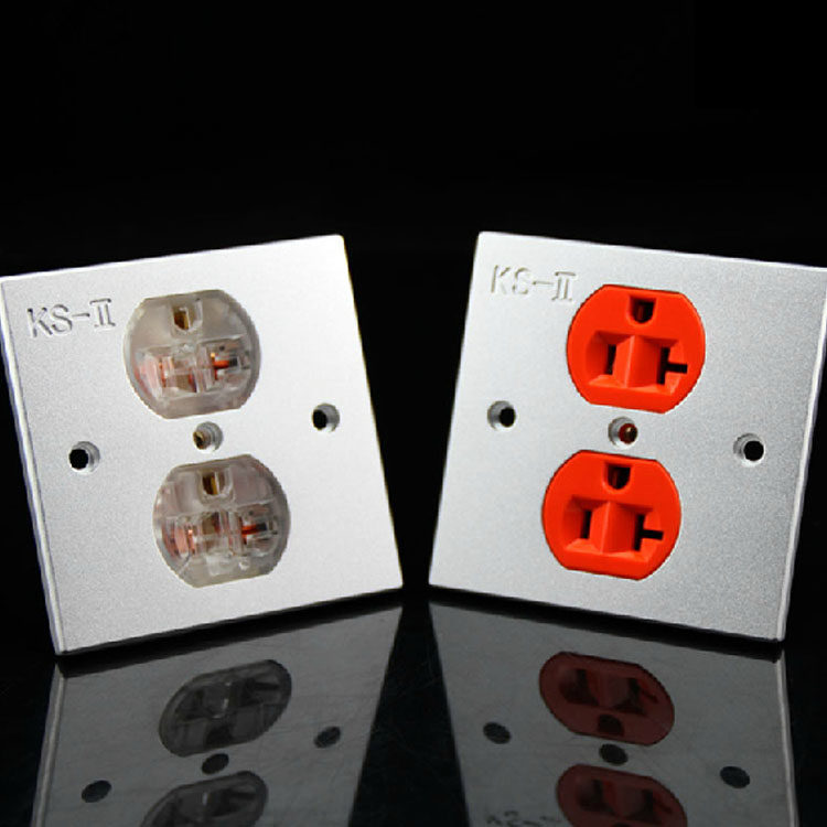 美国蛇王ksii铝合金墙插面板发烧级电源插芯两位插座