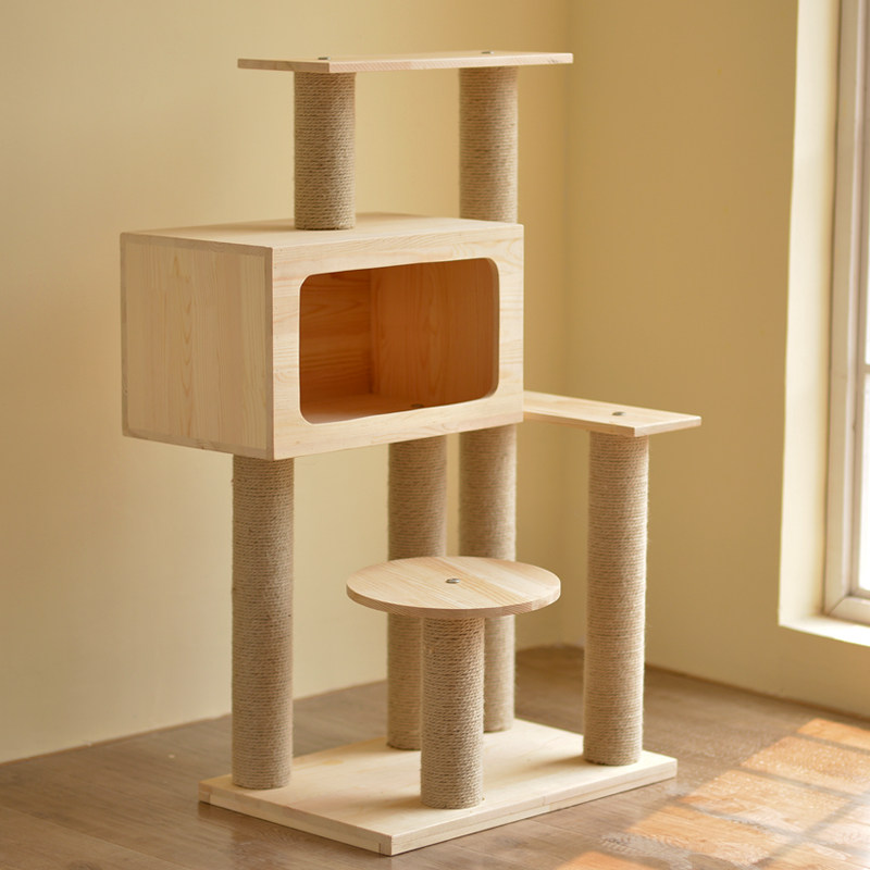 乐妃多省包邮实木猫爬架实木猫窝猫树猫玩具猫用品猫咪家具猫爬树
