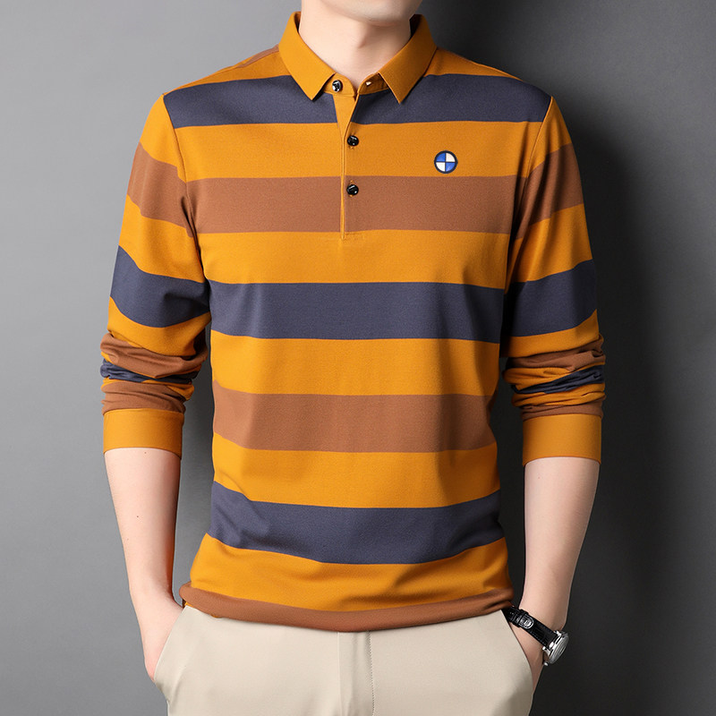 品牌宝马男装新款长袖恤棉条纹潮流流体恤衫t恤
