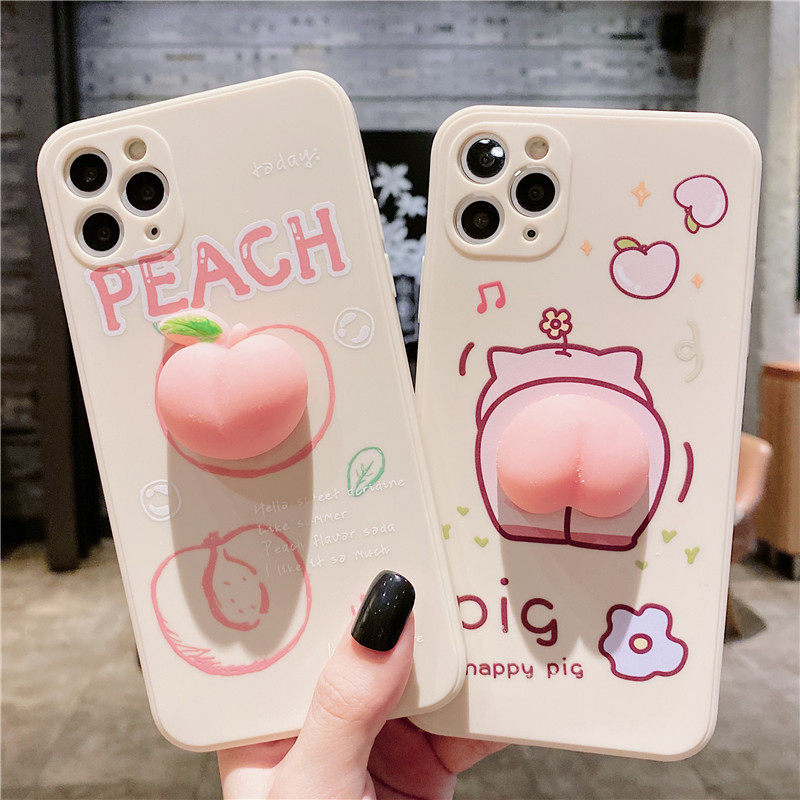 猪屁桃子适用iphone1112promax苹果xs手机机壳8plus手机保护套