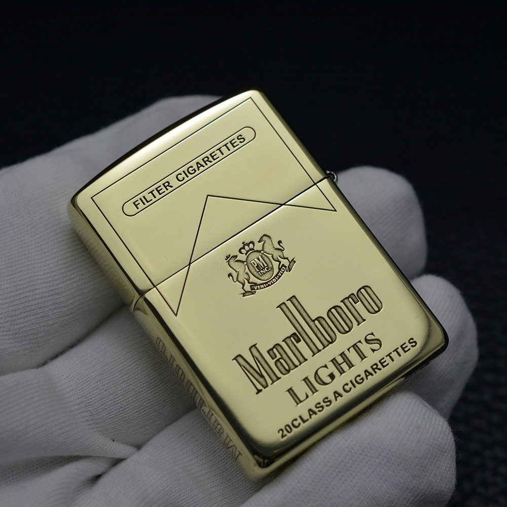 美国原装正品zippo防风打火机纯铜盔甲机万宝路定制zippo