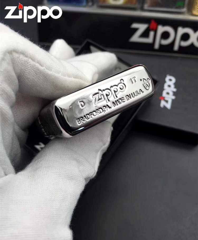 打火机zippo美国原装正版盔甲机镀铬双色守护天使男士zippo