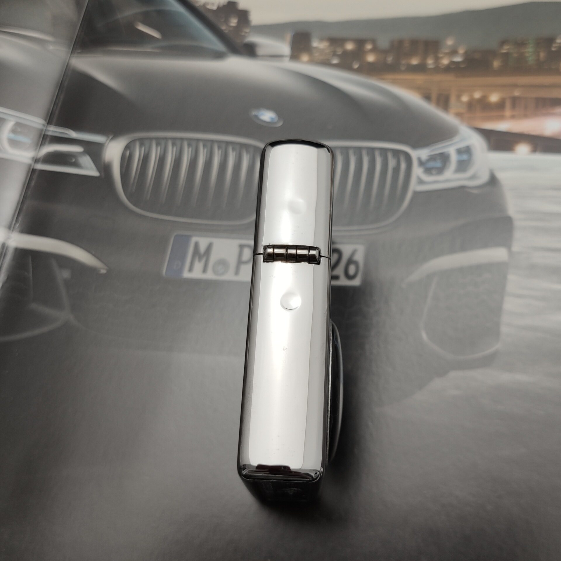 收藏原装正品zippo打火机正版芝宝宝马贴章美国zippo