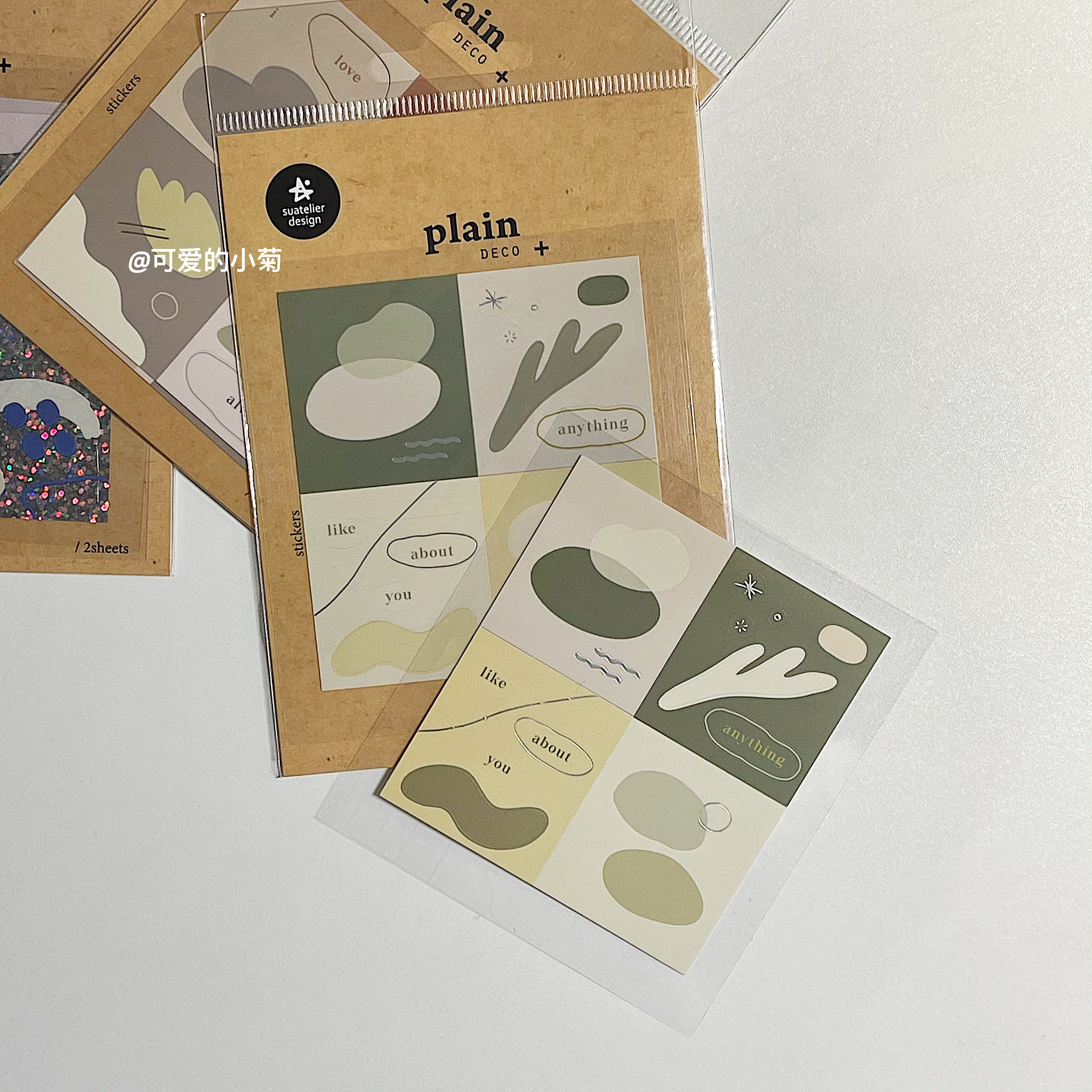 韩国inssuatelierplain盐系复古古可书写标记素材贴纸贴纸
