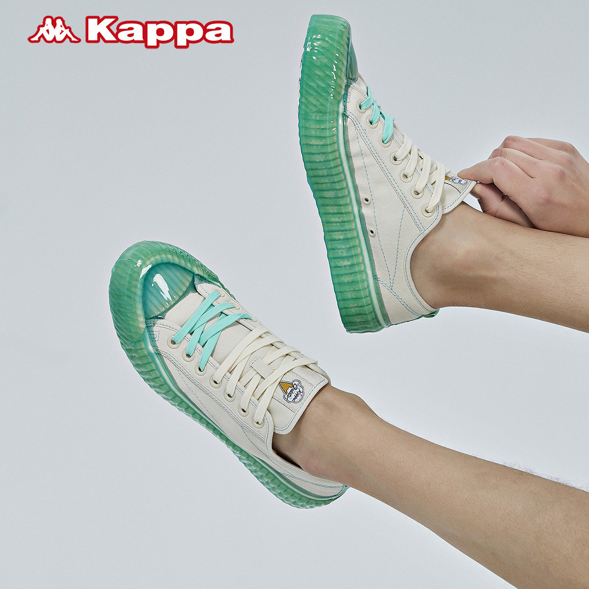 kappa卡帕情侣男女串标休闲板鞋帆布小白鞋果冻帆布鞋