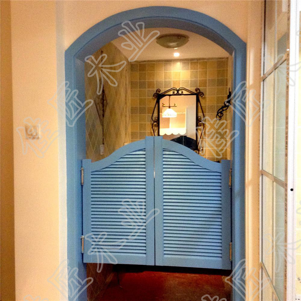 美式乡村风情百叶牛仔门酒吧门自由门半腰门栅栏门玄关门实木定制