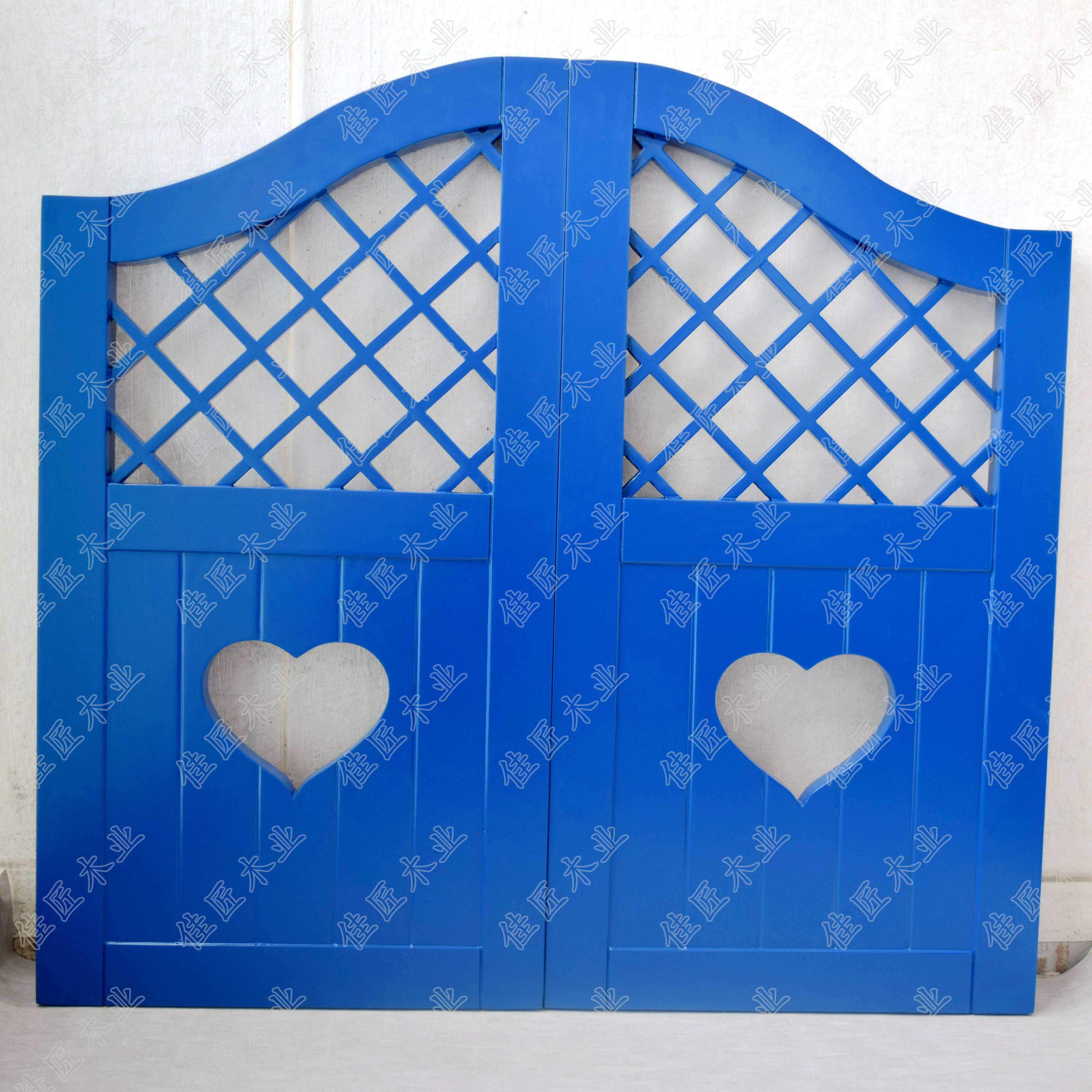 地中海美式乡村风情自由门半腰门牛仔门半截门酒吧门厂家实木定制