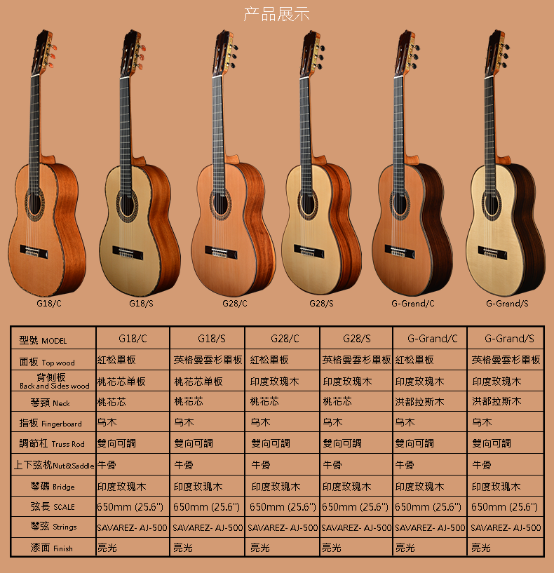 gotar歌塔高品质全单古典吉他jita吉它聚艺琴行吉他古典吉他