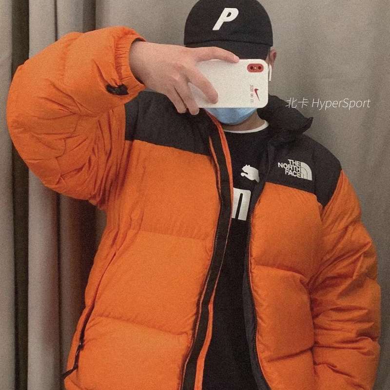 thenorthface北面刺绣拉链立领羽绒服韩版情侣运动羽绒服