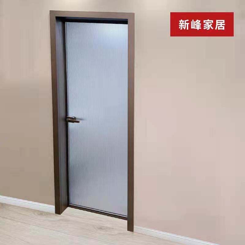 定制极窄边框超白长虹钢化玻璃平开门钛镁合金厨房推拉门卫生间门