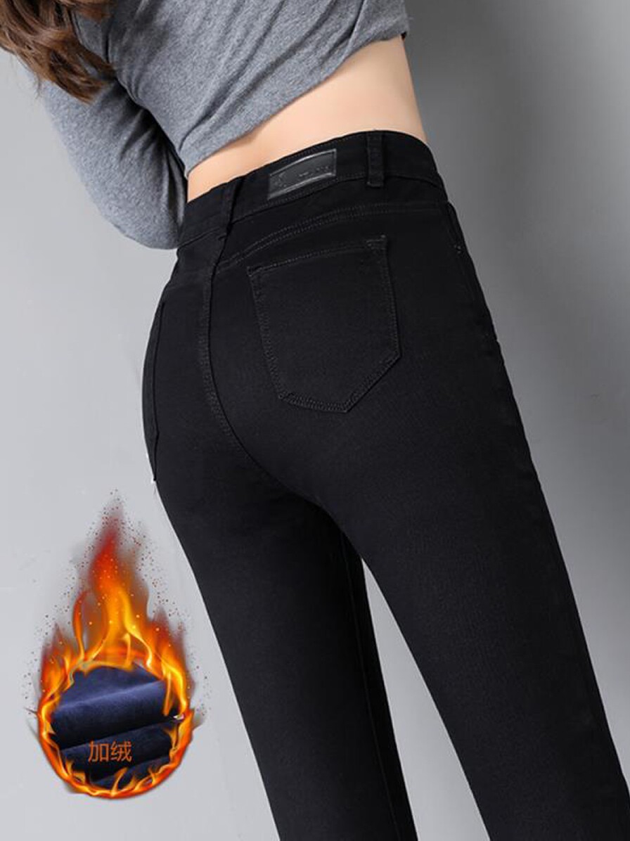 黑色牛仔裤小脚裤秋2022年新款高腰显瘦九分紧身牛仔裤