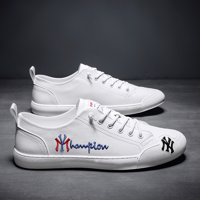 欧洲站2021秋季小白鞋男鞋子百搭潮鞋夏季透气潮流纯皮休闲板鞋