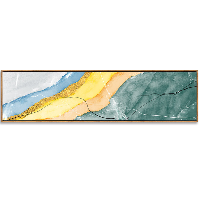 抽象床头卧室装饰画主卧背景墙简约长条横幅挂画现代装饰画