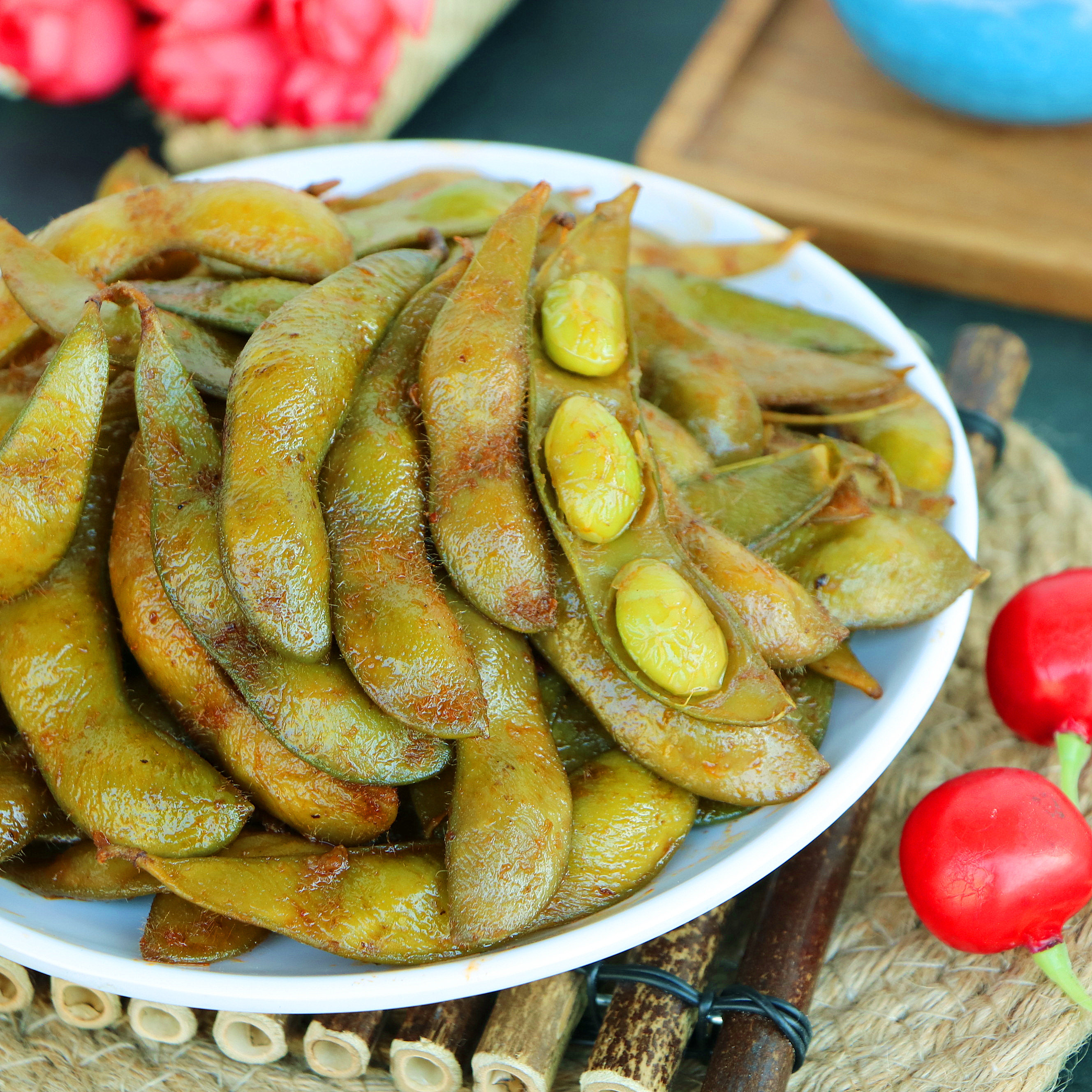 章鸭子毛豆28g25包即食香辣爆辣酱板毛豆湖南特产盒装下酒菜熟食