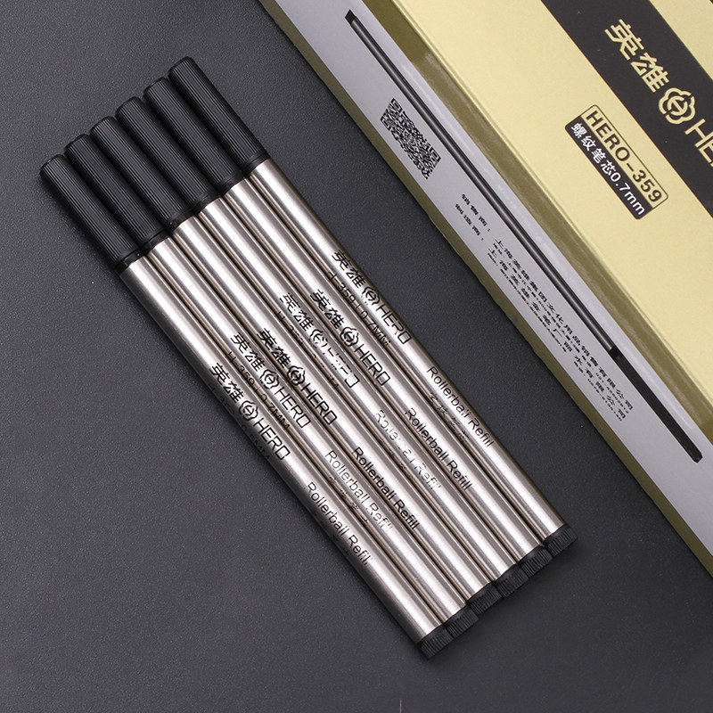 宝珠笔芯英雄替芯黑色签字试用考试学生商务办公替芯