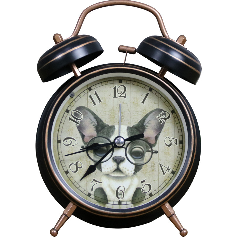 电影复古闹钟学生用超大声创意床头卧室静音台钟