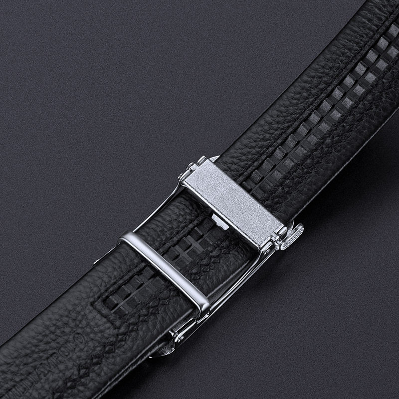 内扣皮带真皮自动扣内穿式牛皮年轻人商务高档腰带