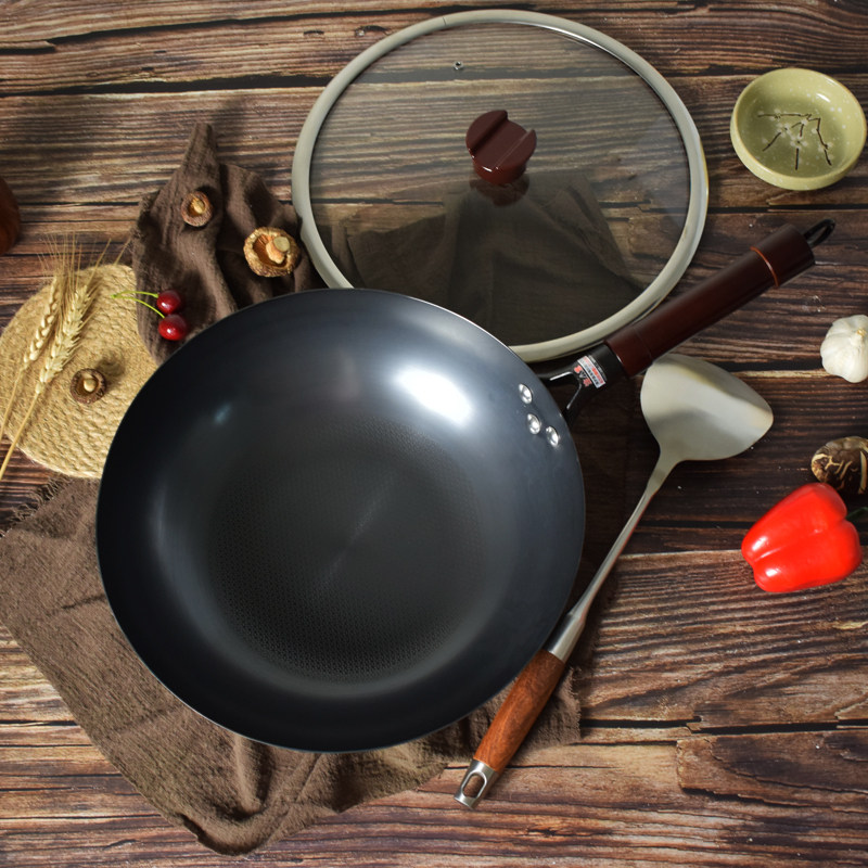 炒锅神居炒菜通用平底锅极铁菜锅家用多功能生活炒锅