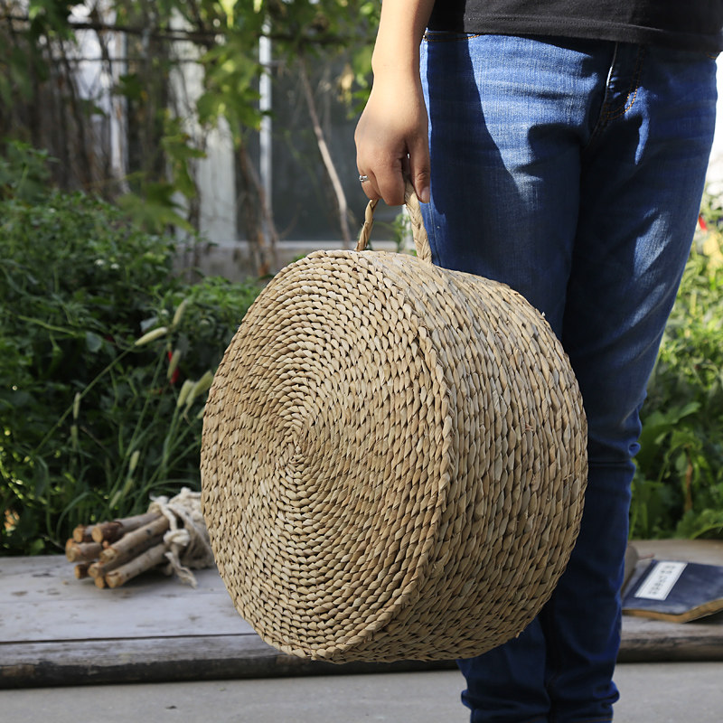 草编蒲团坐垫加厚坐墩圆形田园手工编织蒲墩蒲团