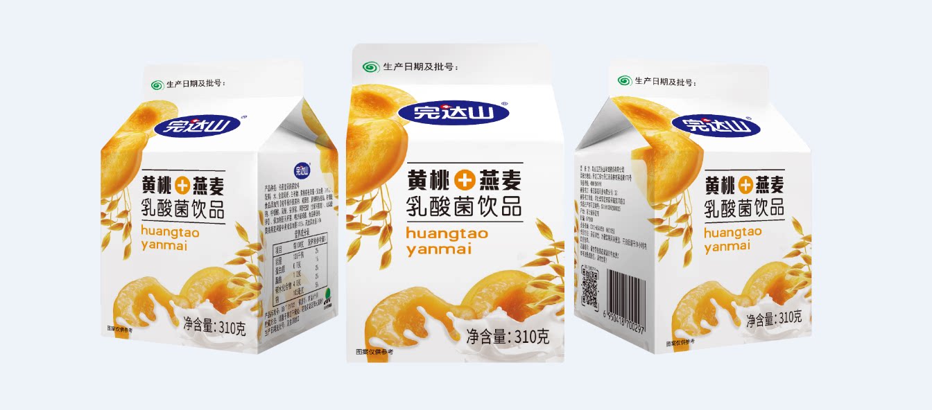 完达山黄桃燕麦乳酸菌饮品小盒盒装便携饮料含乳饮料