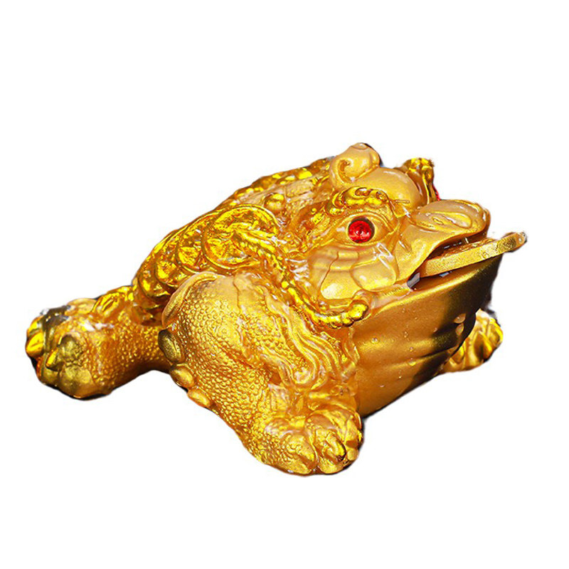 变色宠物摆件招财足金蟾蜍精品可养茶具茶几茶宠摆件