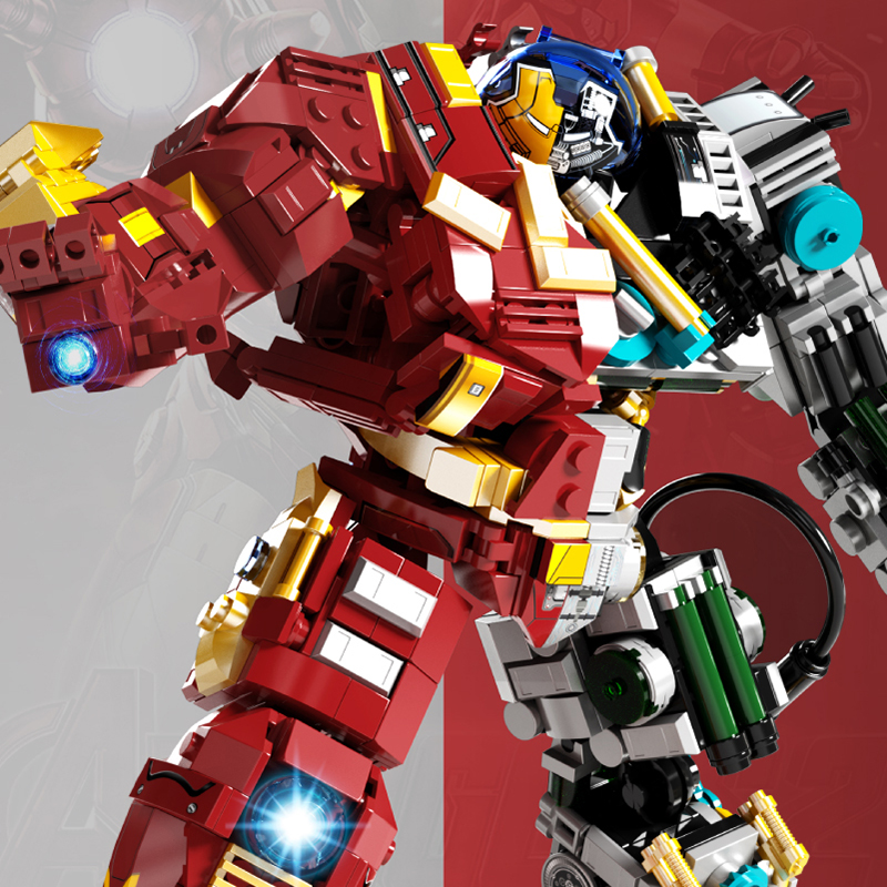 乐高钢铁侠变形金刚机器人复仇者联盟浩克机甲男孩拼装塑料积木