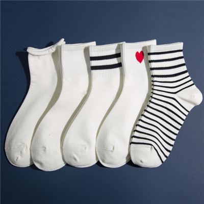 白色袜子女中筒袜薄款夏季ins潮夏天百搭可爱日系学院风条纹长袜