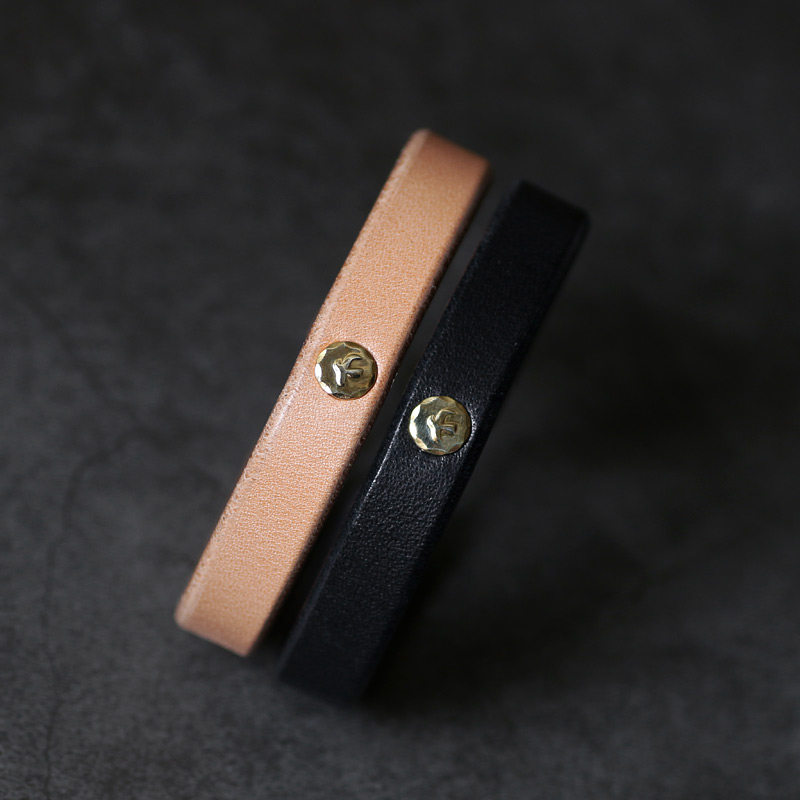 一休高桥吾郎进口日本枥木鞍革植鞣纯银钩皮手环手镯