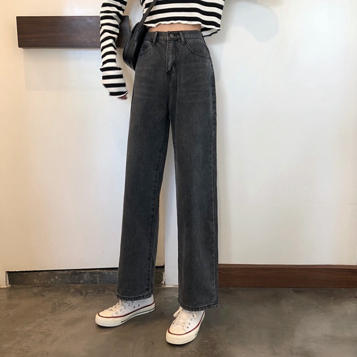 牛仔裤女直筒宽松春季2022新款盐系穿搭裤子高腰显瘦百搭阔腿长裤