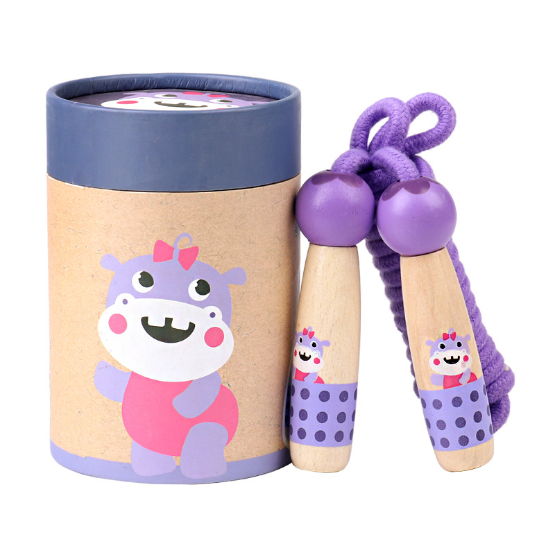 木制盒装可调调节小学生体育用品桶装装好收纳幼儿园跳绳