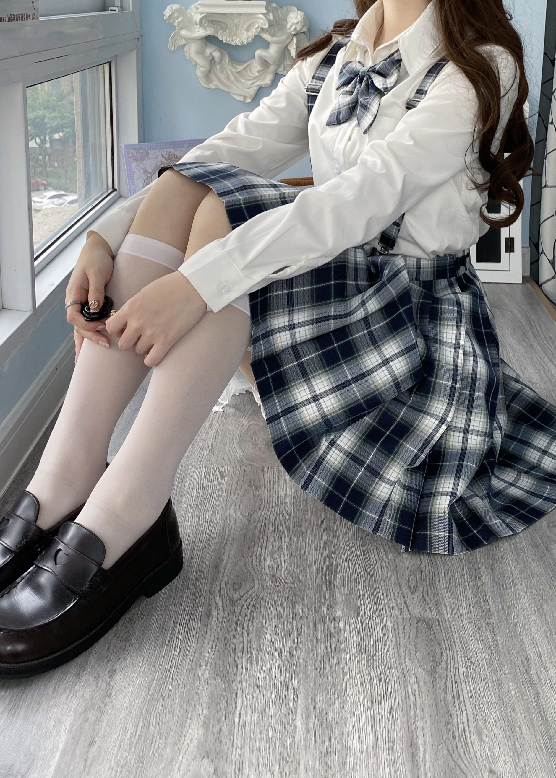 前箱jk原创制服领结学生装优等生黑白百搭短裙半身裙