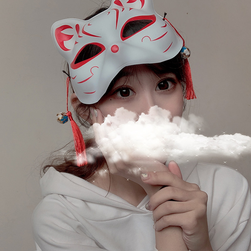 性感眼罩和风狐狸半脸古风猫脸面具化妆舞会眼罩
