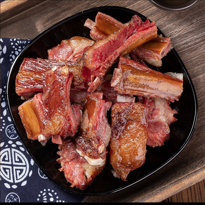 烟熏腊排骨湘西农家土猪腊味咸肉土特产排骨头四川腊肉香肠500g-mc