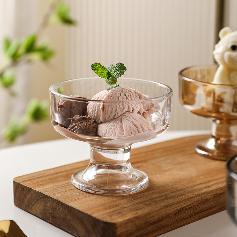 舍里玻璃甜品杯雪糕冰激凌杯冰淇淋杯北欧饮品杯创意沙拉甜点杯子