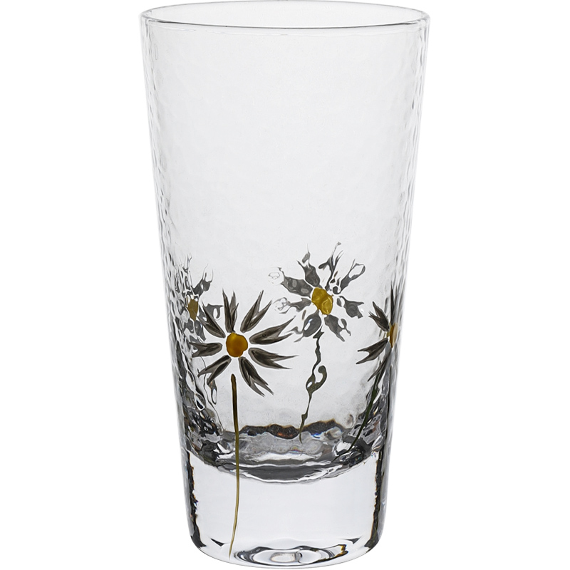 舍里创意锤目贴花玻璃杯水杯酒杯喝茶茶杯冷饮玻璃杯