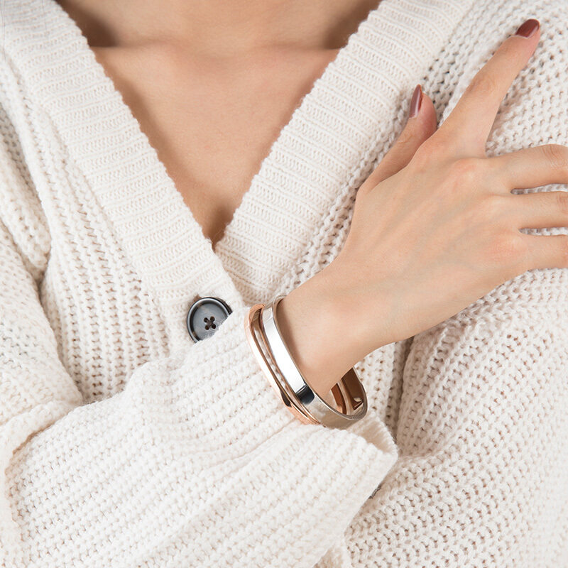 ck金双拼情侣色情双拼首饰玫瑰系列护刻hook手镯