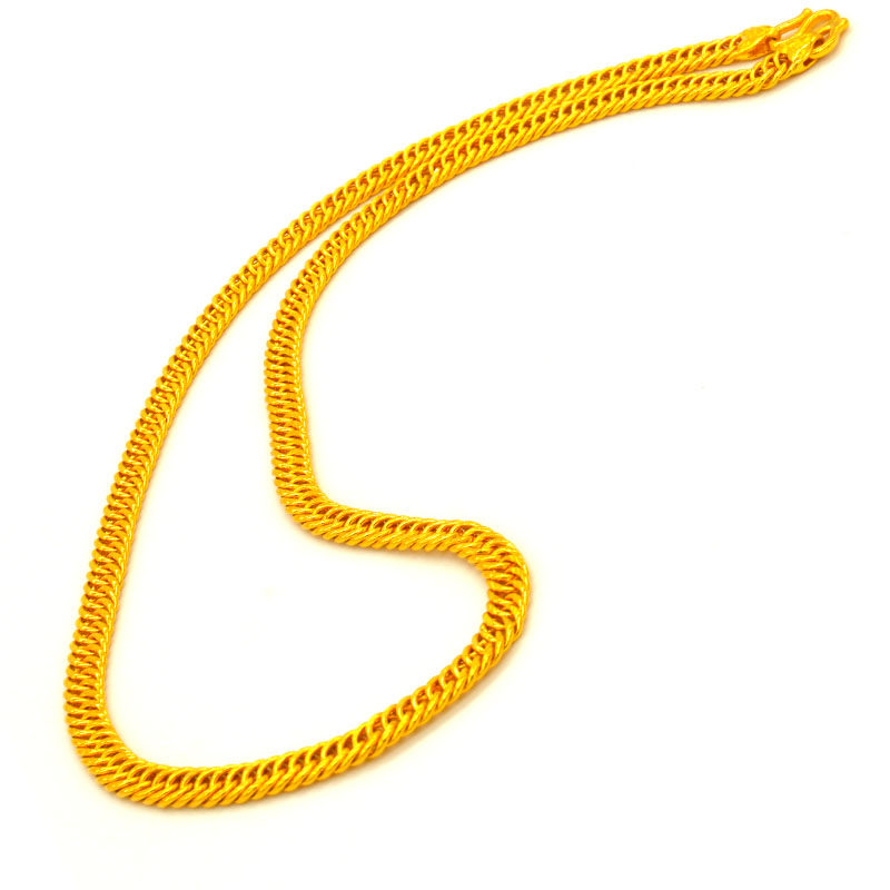 纯金老板金浩迪足金马鞭链子正品项链男款黄金颈饰