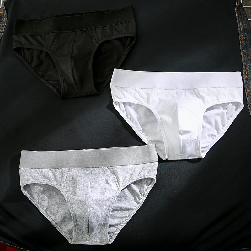 因尼露男士内裤男纯棉三角裤透气男生运动中腰青年底裤衩u凸裤头