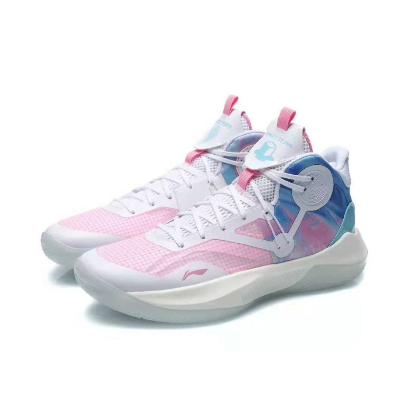 lining李宁音速team冰淇淋樱花花粉回弹耐磨篮球篮球鞋